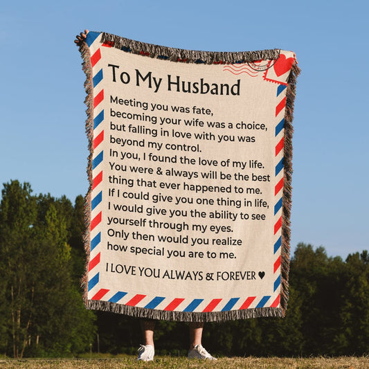 Jewelry To My Husband - Giant Love Letter - 100% Cotton - Woven Blanket - WB09
