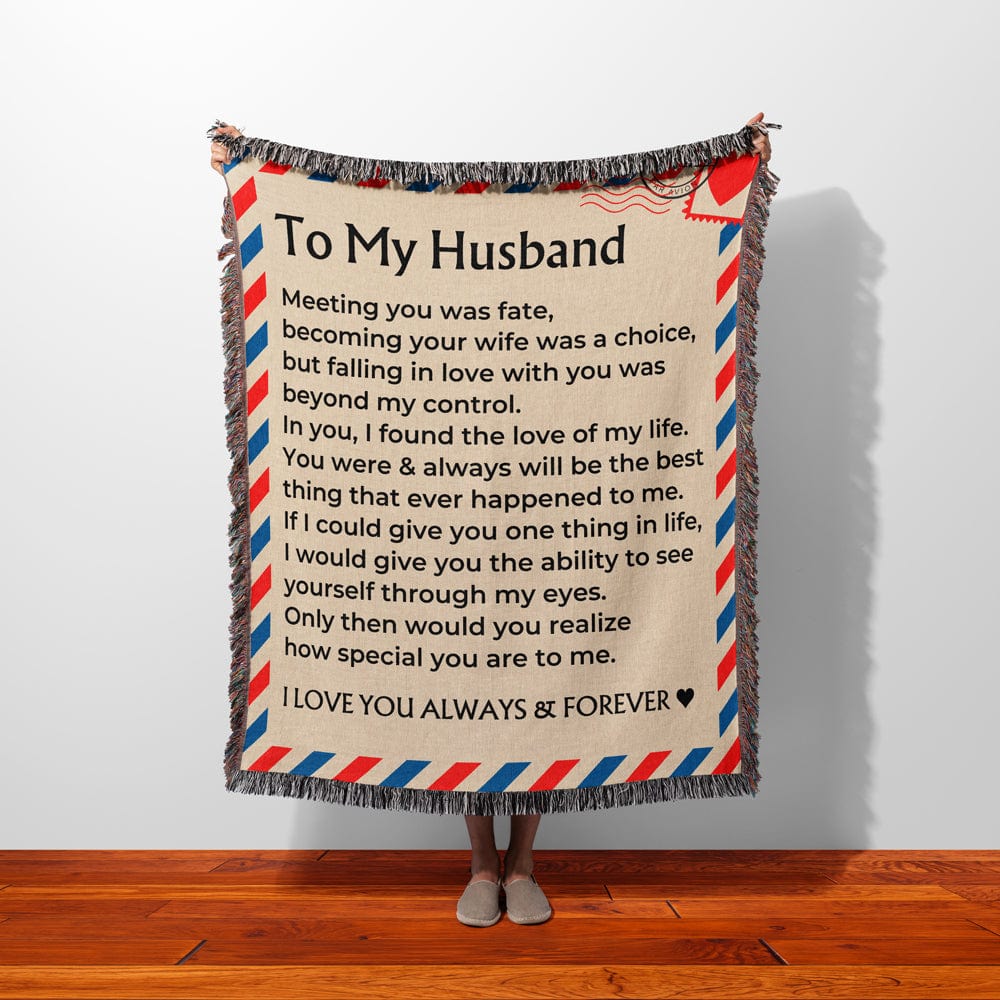 Jewelry To My Husband - Giant Love Letter - 100% Cotton - Woven Blanket - WB09