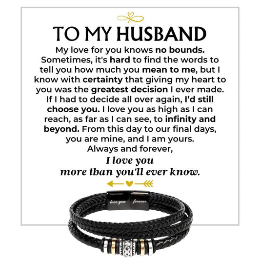 Jewelry To My Husband | Love You Forever | Braided Bracelet Gift Set - SS580