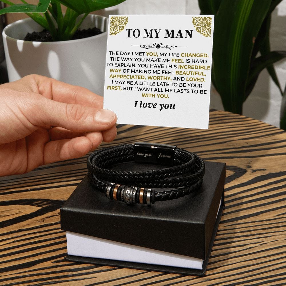 Jewelry To My Man | Love You Forever | Braided Bracelet Gift Set - SS522