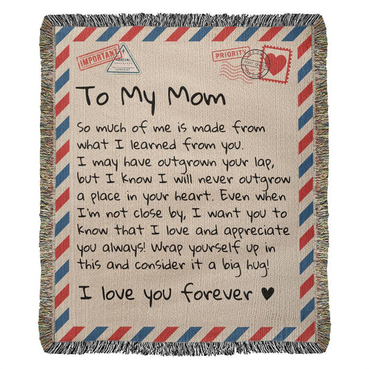 Jewelry To My Mom - 100% Cotton Woven Blanket - Giant Love Letter - WB06