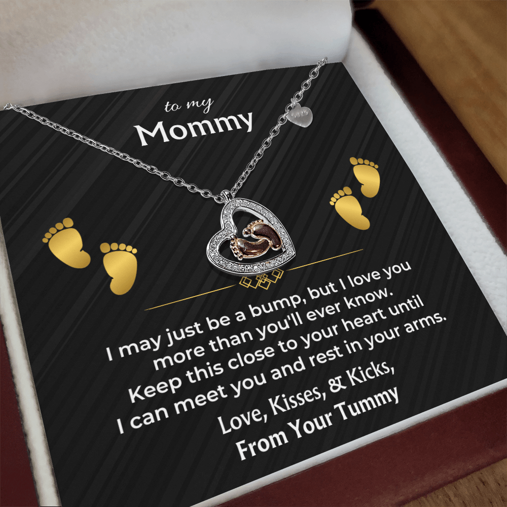Jewelry To My Mommy – Baby Feet S925 Necklace Gift Set for Expecting Moms - SS609