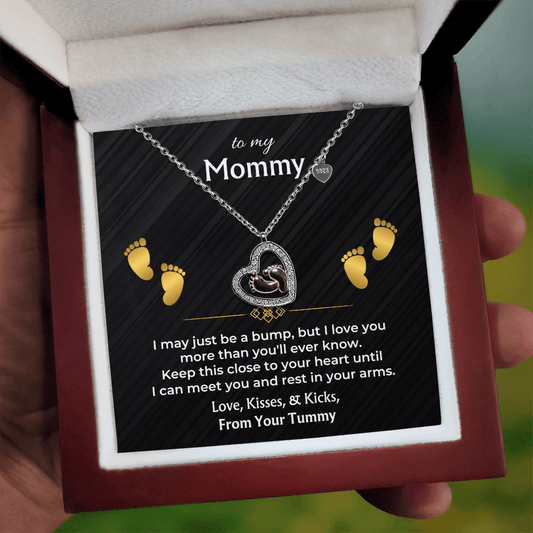 Jewelry To My Mommy – Baby Feet S925 Necklace Gift Set for Expecting Moms - SS609