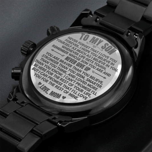 Jewelry To My Son - Love, Mom - Engraved Chronograph Watch - SS492M