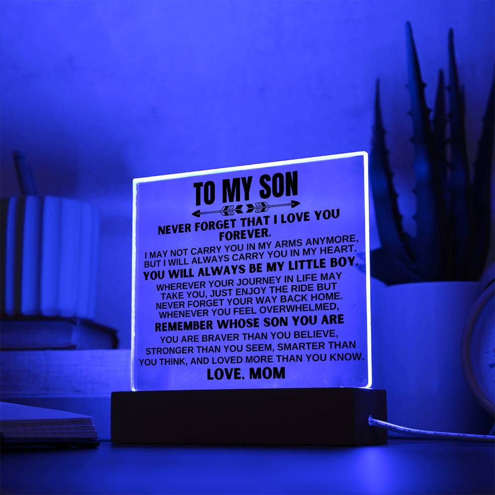 Jewelry To My Son - Love Mom - LED-Lit Acrylic Plaque - AC24