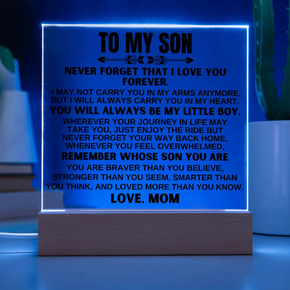 Jewelry To My Son - Love Mom - LED-Lit Acrylic Plaque - AC24