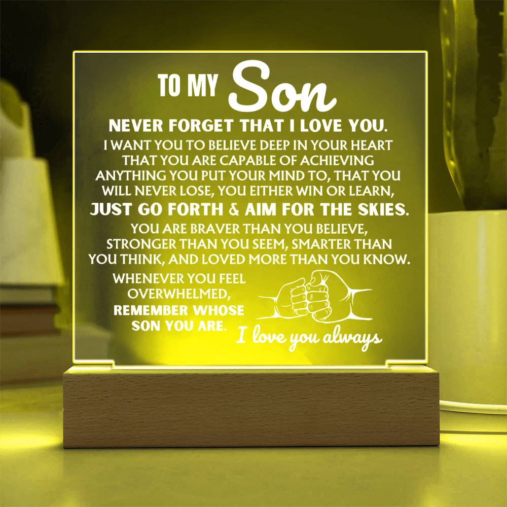 Jewelry To My Son "Never Forget That I Love You" | Acrylic Lamp ❤️ AC50S