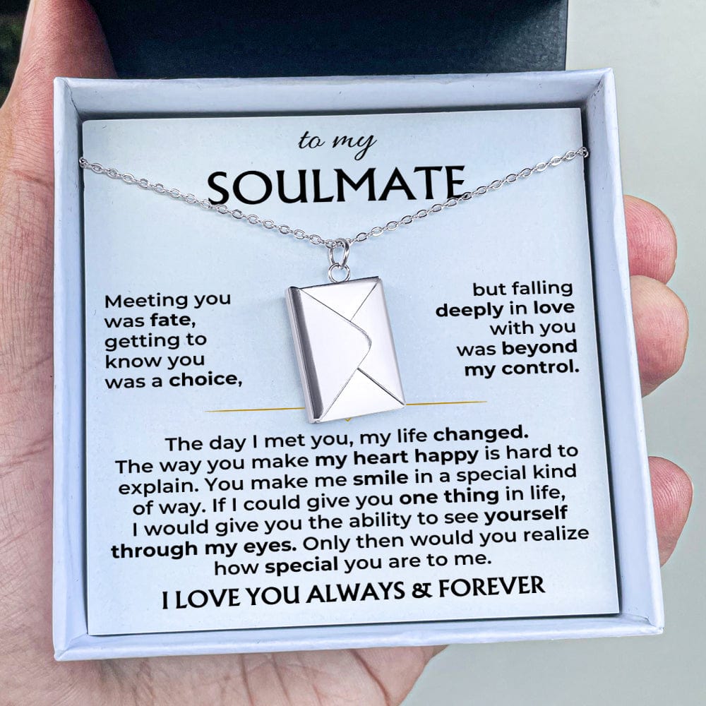 To My Soulmate Love Letter Necklace Gift Set SS603E
