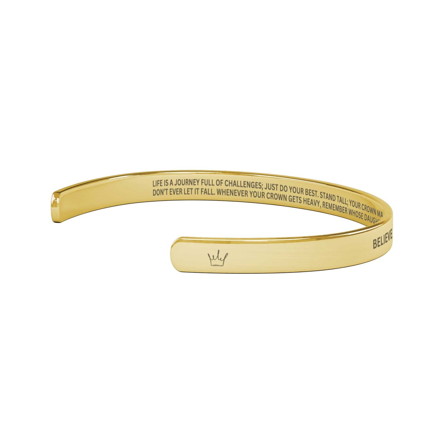 Jewelry "Whenever your crown gets heavy, remember whose daughter you are" - Cuff Bracelet - SS489