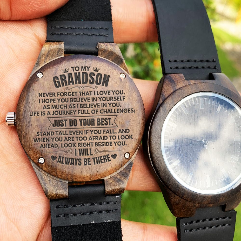 Watches To My Grandson - Premium Engraved Wood Watch - SS480G