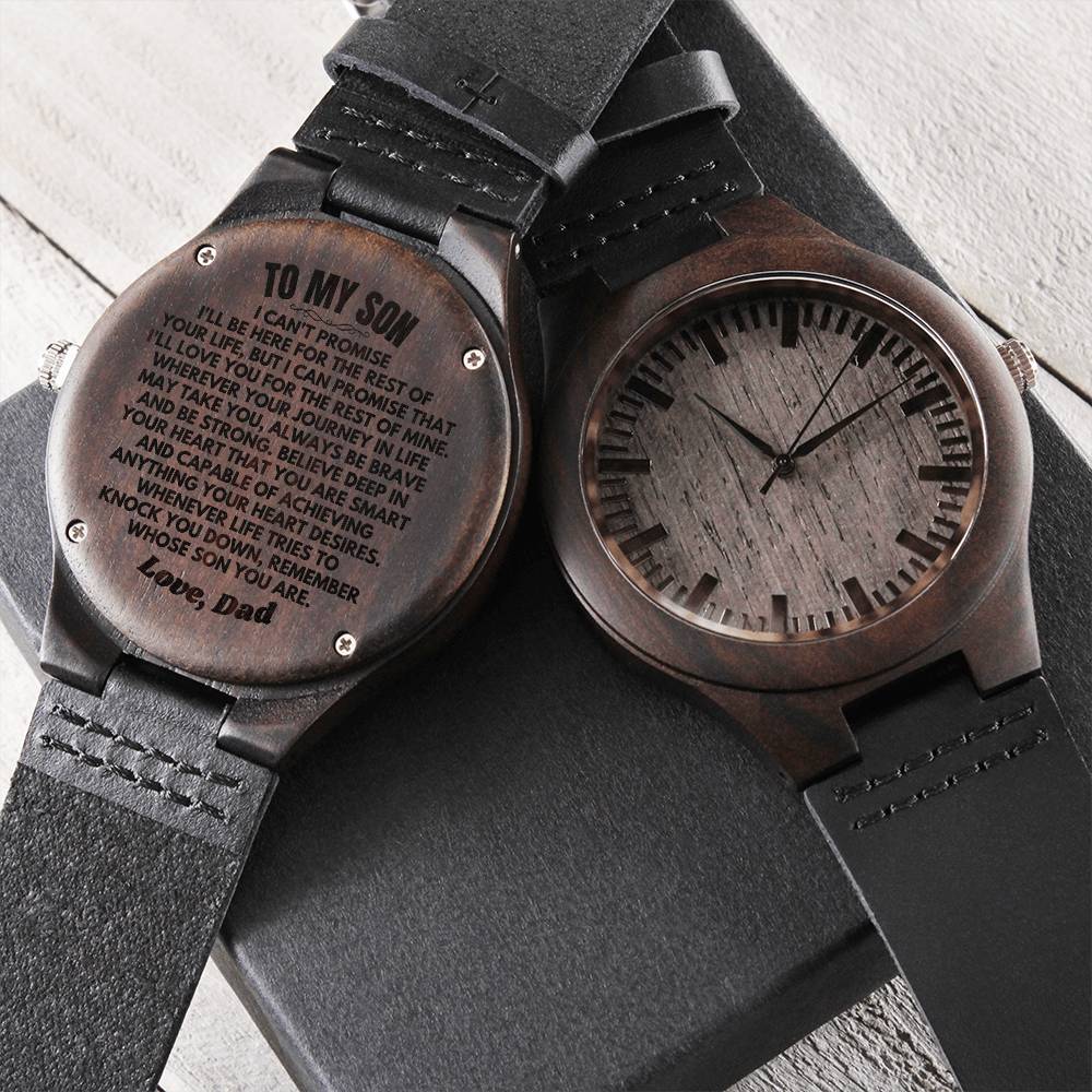 Watches To My Son - Love, Dad - Engraved Wood Watch - SS146SD