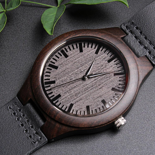 Watches To My Son - Love, Mom - Engraved Wood Watch - SS482