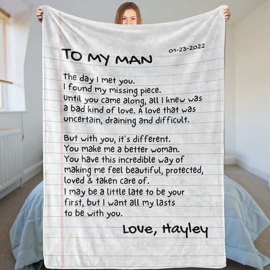 All Over Prints Cute Gift - Love Letter Style - Personalized Comfy Blanket - SS88