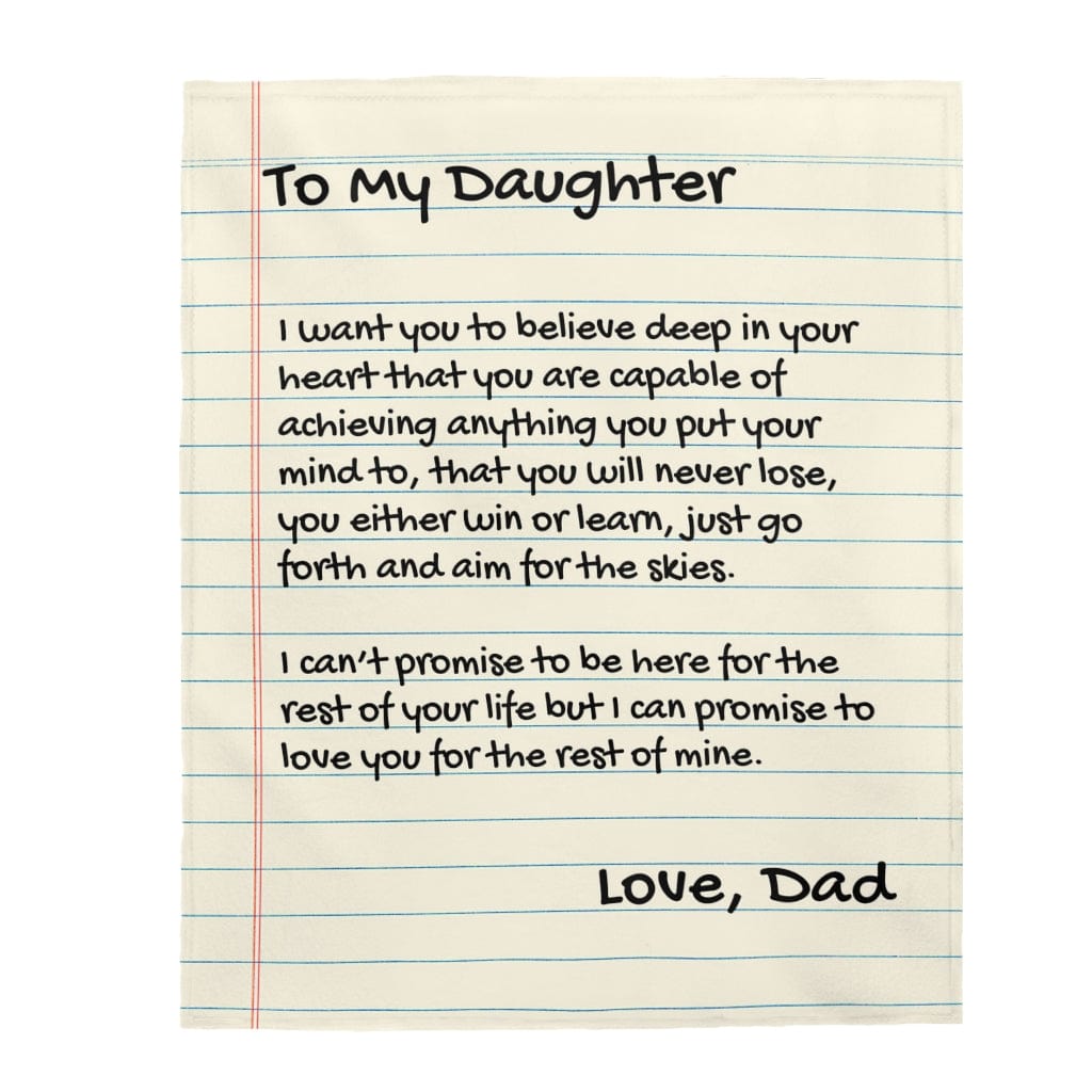 All Over Prints Daughter Love Note Style - Personalized Comfy Blanket - SS89