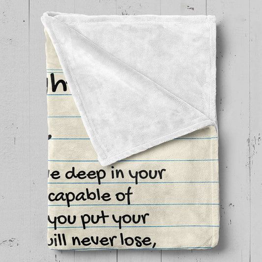 All Over Prints Daughter Love Note Style - Personalized Comfy Blanket - SS89