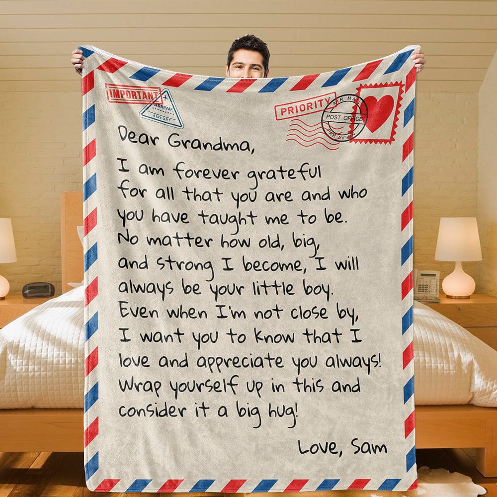 All Over Prints Dear Grandma - From Grandson - Personalized Giant Love Letter Blanket - SS361-GM