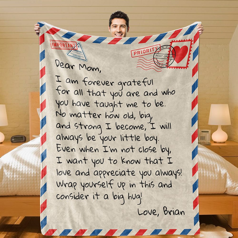 Dear Mom Letter From Son Blanket Personalized - Birthday