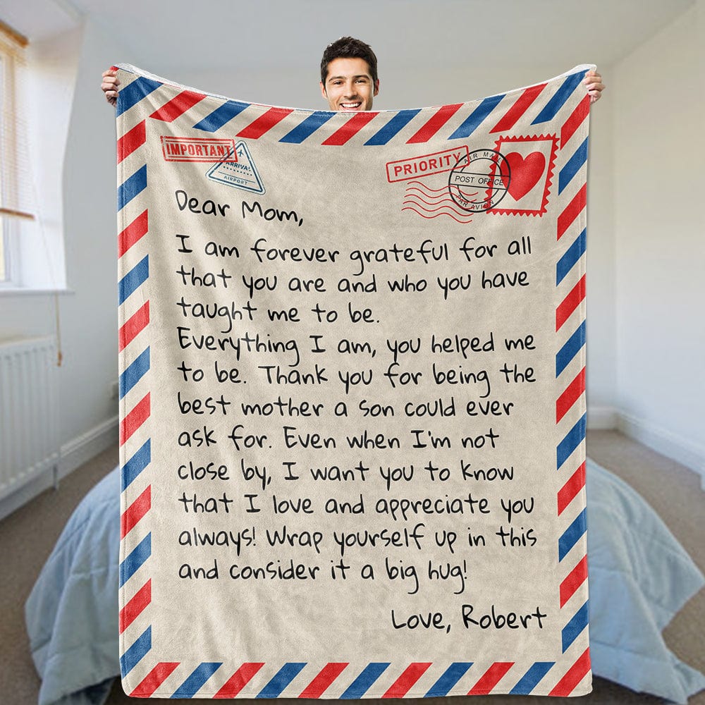 Dear Mom - From Son - Personalized Giant Love Letter Blanket - SS429