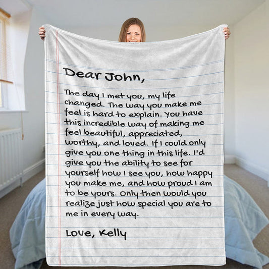 All Over Prints FOR HIM - Personalized Love Letter Inspired Comfy Blanket - SS166P
