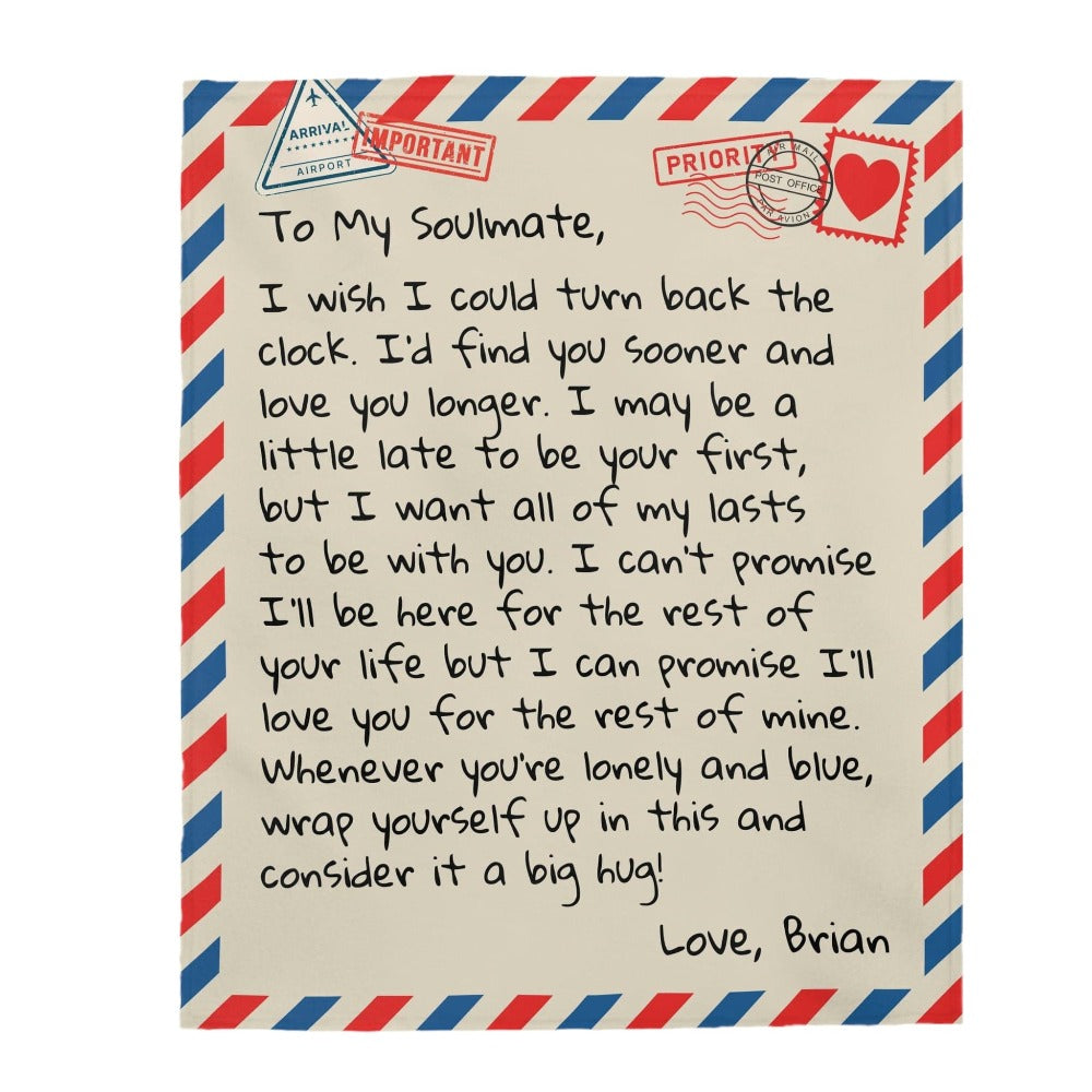 All Over Prints To My Soulmate - Personalized Giant Love Letter Blanket - SS467