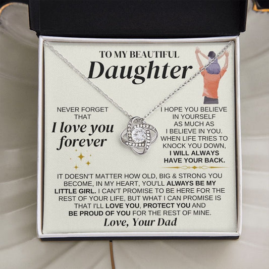 Jewelry To My Beautiful Daughter - Love Dad - Love Knot Gift Set - SS327D