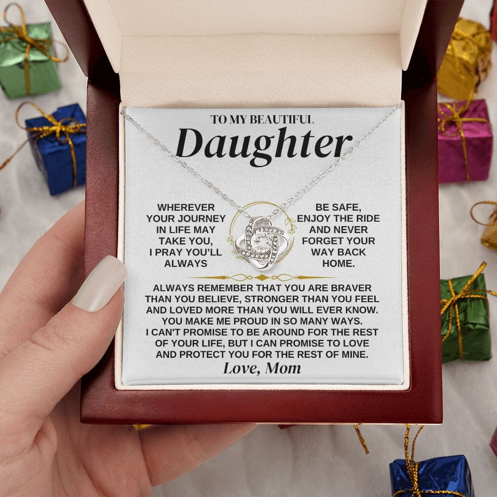 Jewelry To My Beautiful Daughter - Love Mom - Love Knot Gift Set - SS320