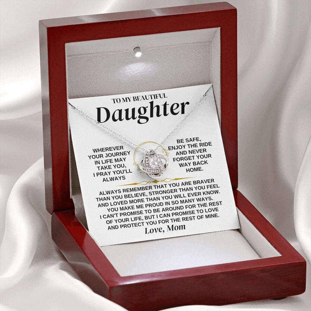 Jewelry To My Beautiful Daughter - Love Mom - Love Knot Gift Set - SS320