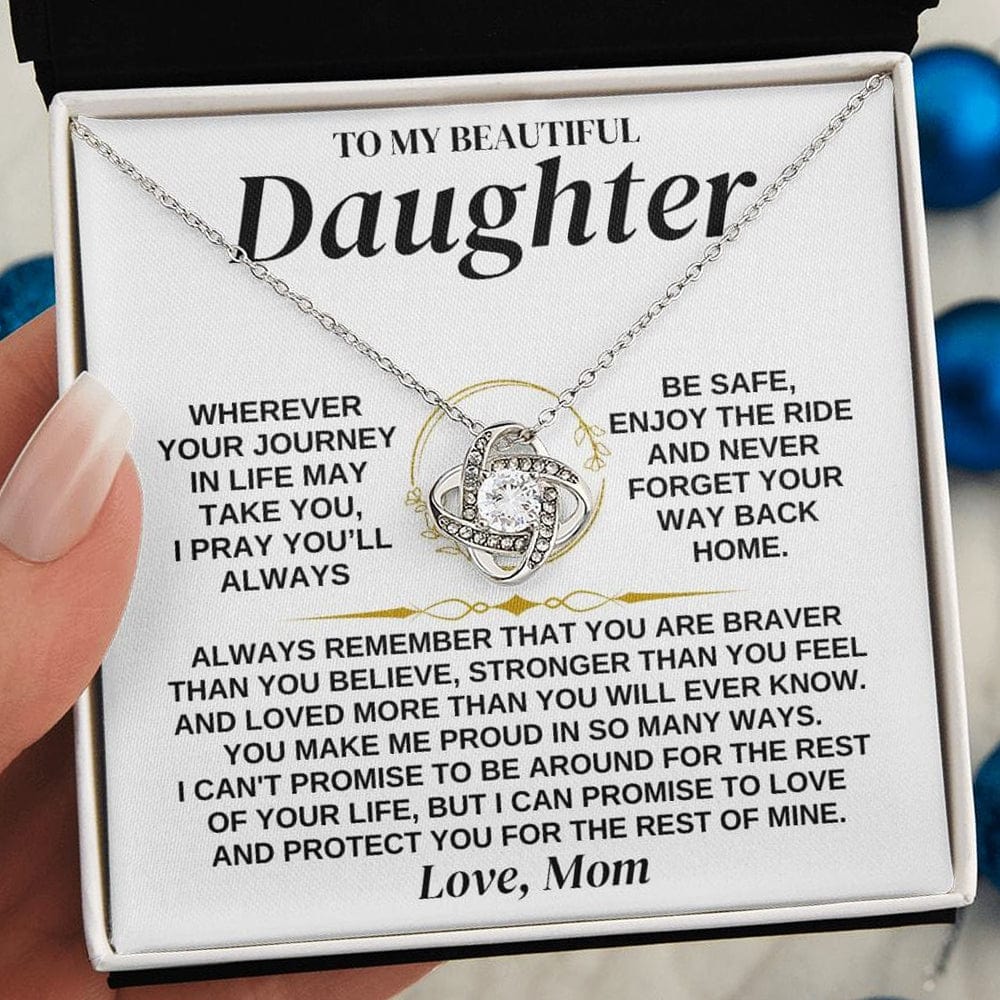 Jewelry To My Beautiful Daughter - Love Mom - Love Knot Gift Set - SS320