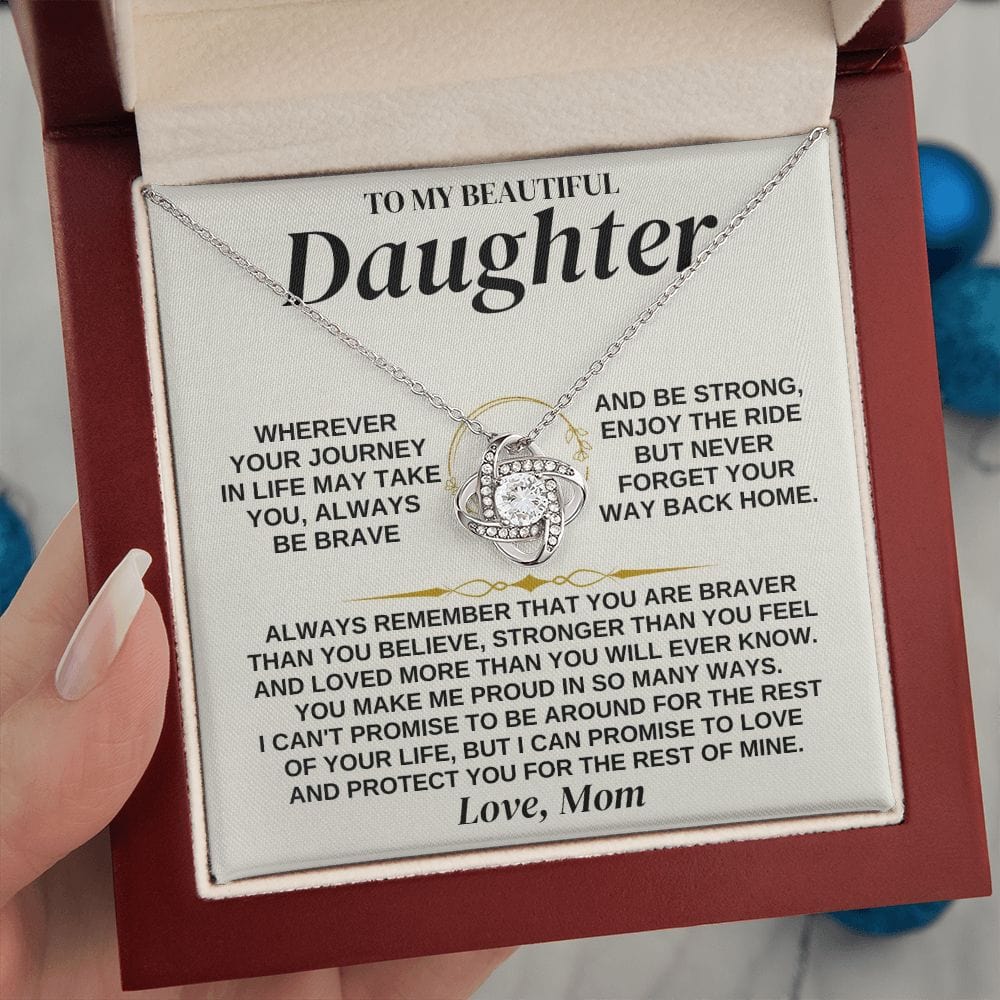 Jewelry To My Beautiful Daughter - Love Mom - Love Knot Gift Set - SS321