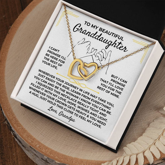 Jewelry To My Beautiful Granddaughter - Interlocked Gold Hearts Gift Set - SS391