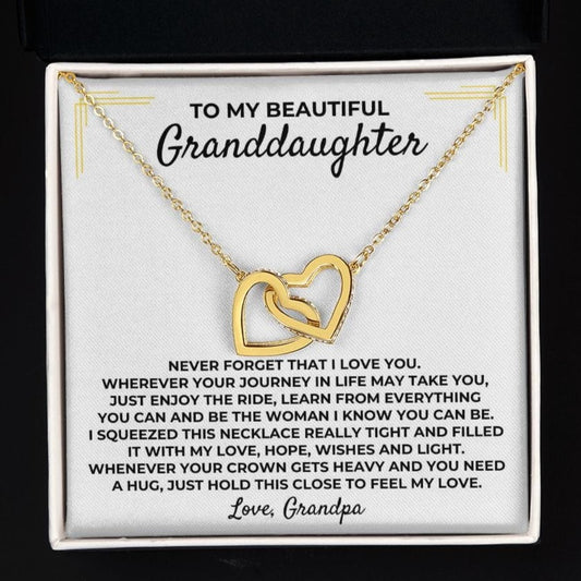 Jewelry To My Beautiful Granddaughter - Interlocked Gold Hearts Gift Set - SS392