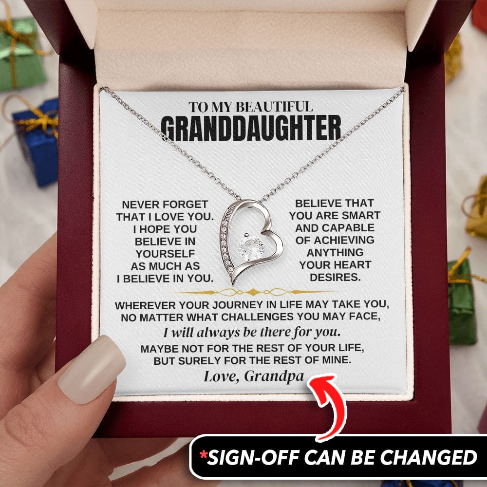 Jewelry To My Beautiful Granddaughter - Necklace Gift Set - SS347