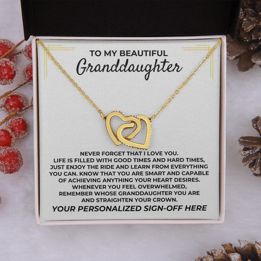 Jewelry To My Beautiful Granddaughter - Personalized - Interlocked Gift Set - SS393P