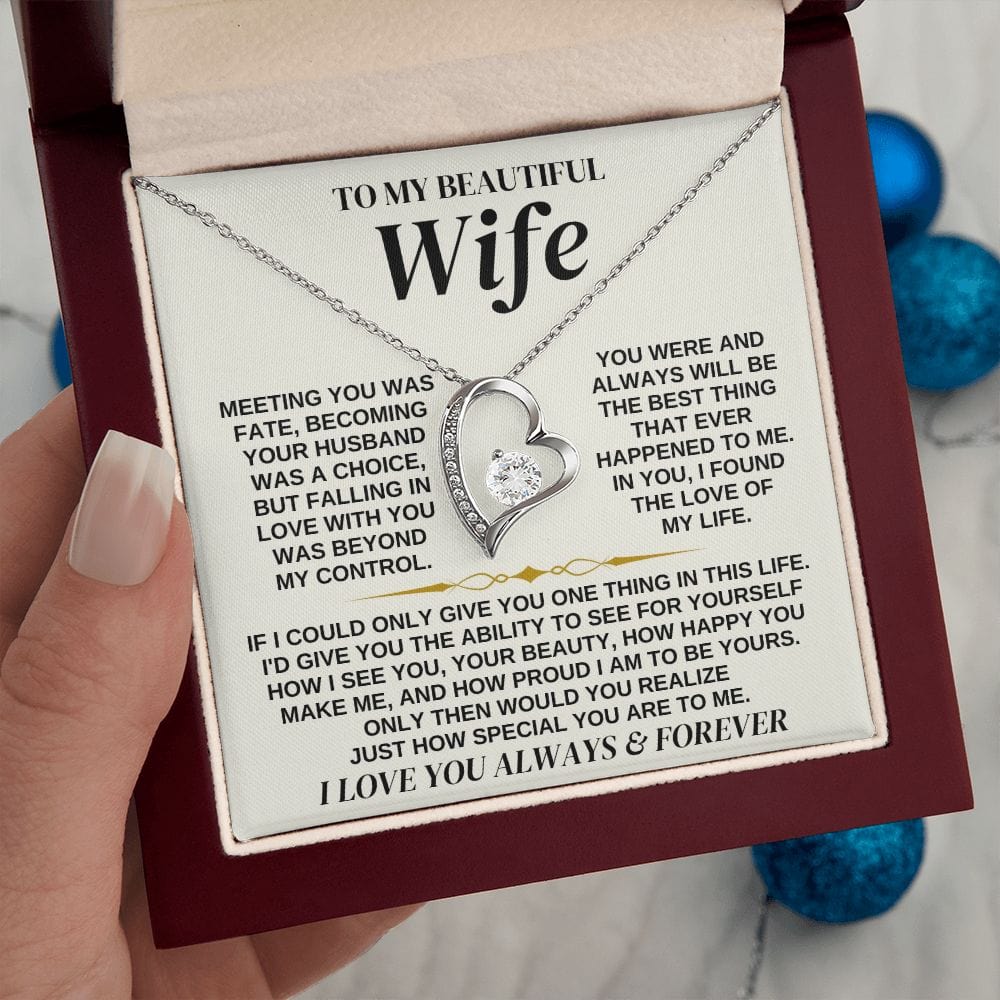 Jewelry To My Beautiful Wife - Forever Love Necklace Gift Set - SS323