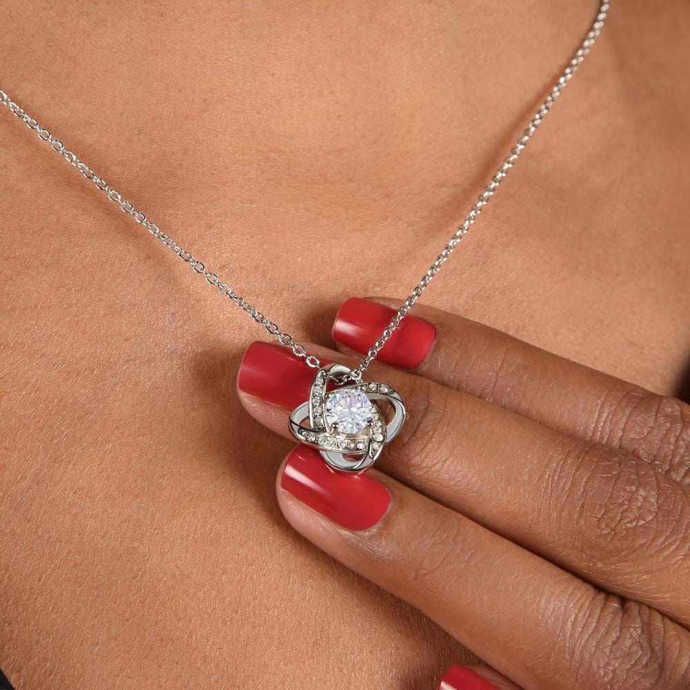 Jewelry To My Beautiful Wife - Love Knot Necklace Gift Set - SS323