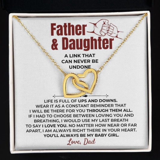 Jewelry To My Daughter - Love Dad - Beautiful Linked Hearts Gift Set - SS398D