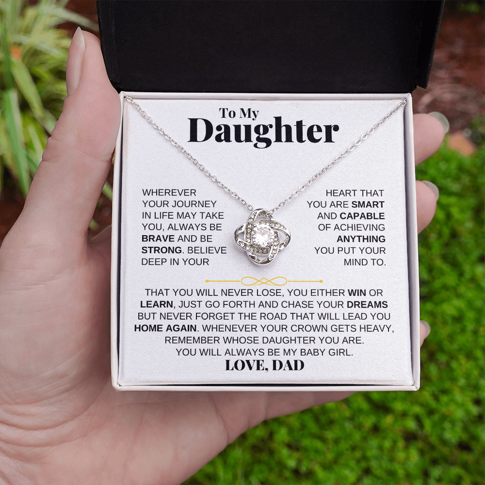 Jewelry To My Daughter - Love Knot Gift Set - From Dad- SS204LKD