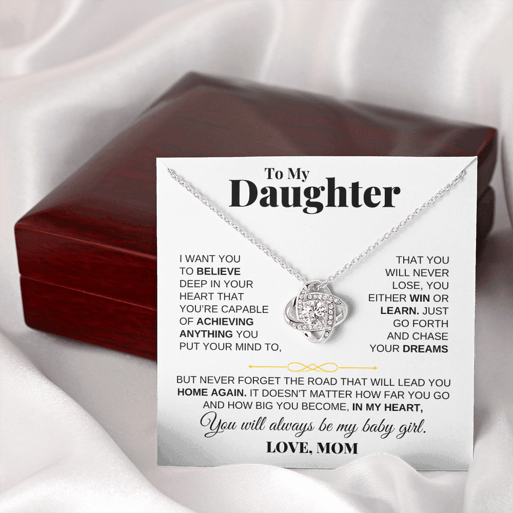 Jewelry To My Daughter - Love Knot Gift Set - From Mom - SS206LKM