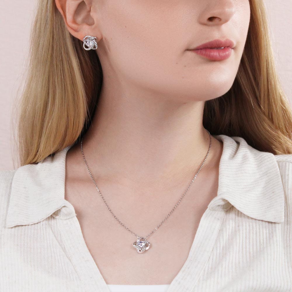 Jewelry To My Daughter - Love, Mom - Beautiful Love Knot Gift Set - SS259