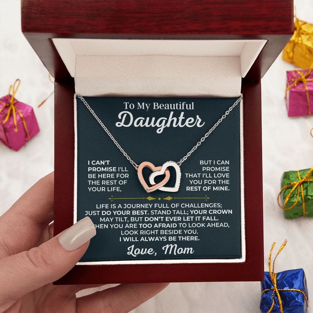 Jewelry To My Daughter - Love Mom - Interlocked Hearts Gift Set - SS426
