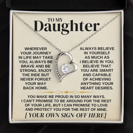 Jewelry To My Daughter - Personalized Sign-Off - Necklace Gift Set - SS318P