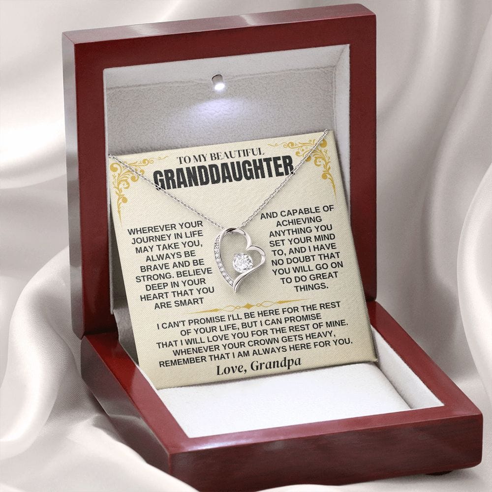 Jewelry To My Granddaughter - Beautiful Heart Necklace Gift Set - SS341