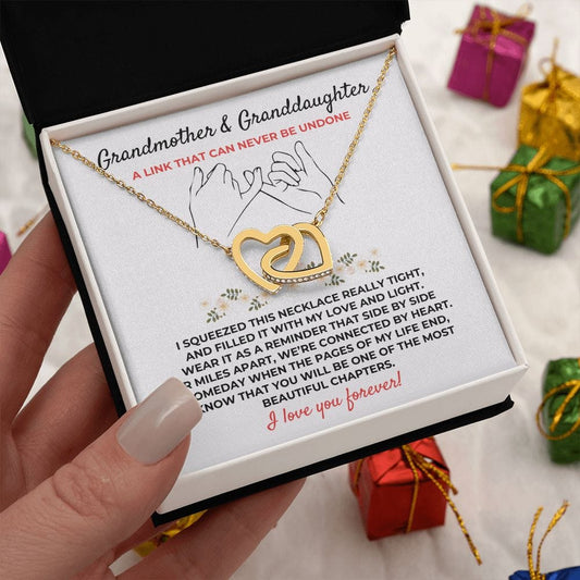 Jewelry To My Granddaughter - Beautiful Linked Hearts Gift Set - SS394