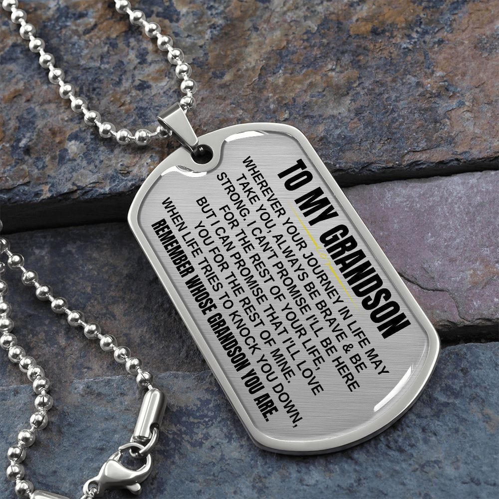Jewelry To My Grandson - Beautiful Love Tag - SS299