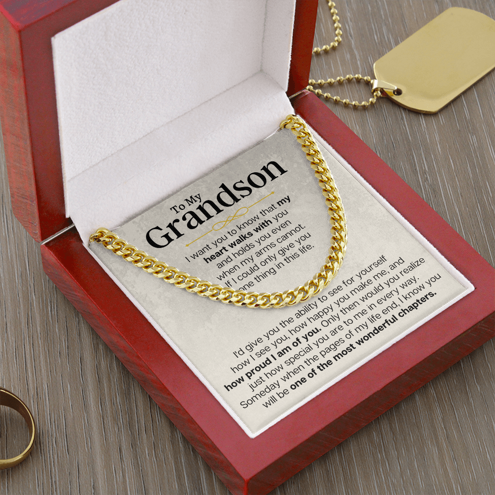 Jewelry To My Grandson - Cuban Link Chain Gift Set - SS161