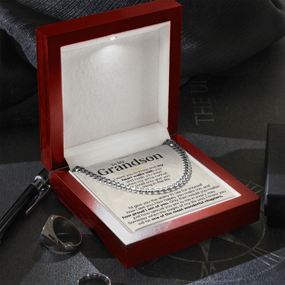 Jewelry To My Grandson - Cuban Link Chain Gift Set - SS161