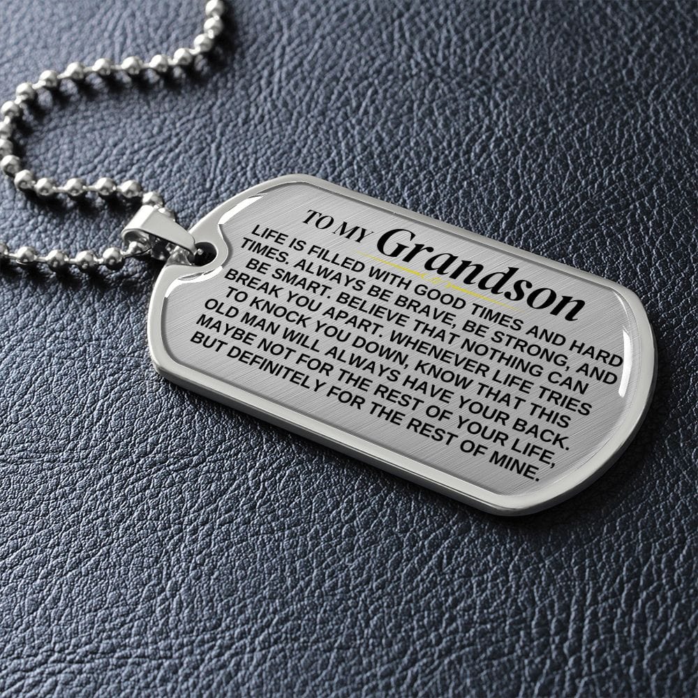 Jewelry To My Grandson - From Grandfather - Love Tag - SS375