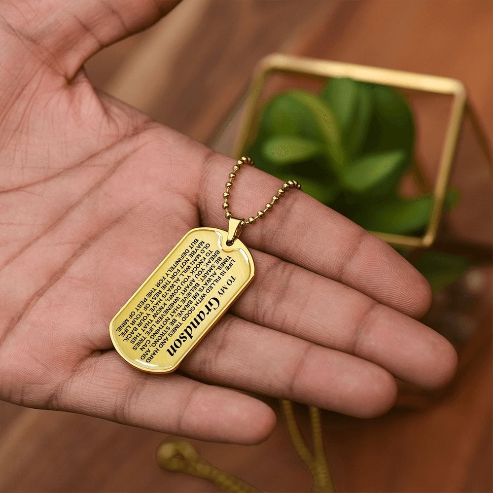 Jewelry To My Grandson - From Grandfather - Love Tag - SS375