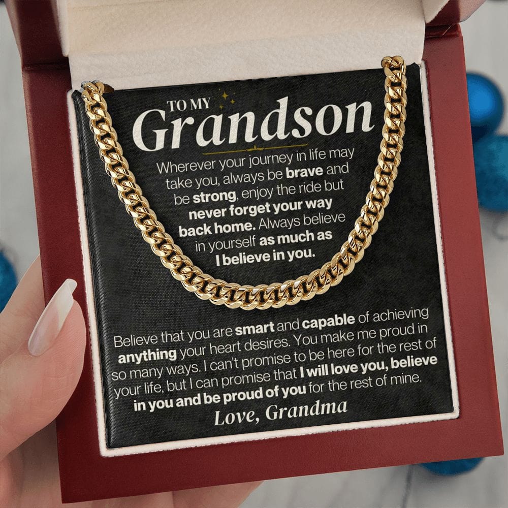 Jewelry To My Grandson - Personalized - Believe In Yourself - Gift Set - SS328V3