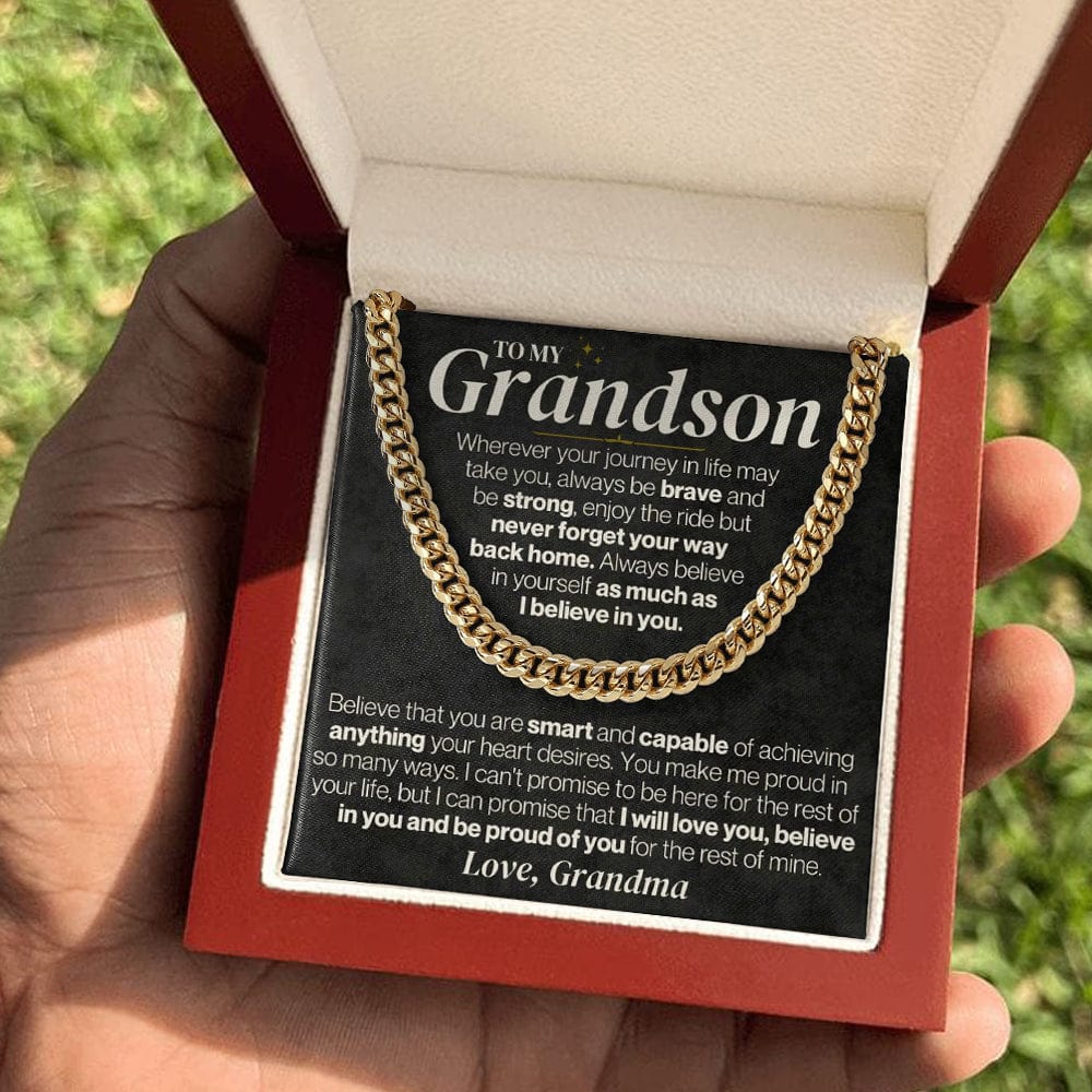 Jewelry To My Grandson - Personalized - Believe In Yourself - Gift Set - SS328V3